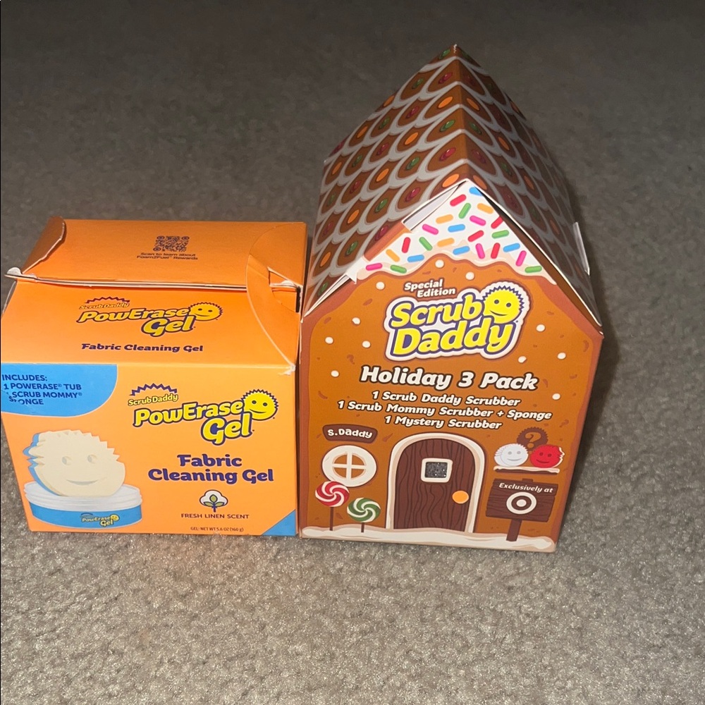 NWT Scrub Daddy Holiday 3 Pack and PowErase Gel
